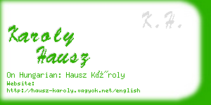 karoly hausz business card